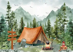8x6ft Adventure Awaits Baby Shower Backdrop Mountain Wilderness Adventure Camping Background Let The Adventure Begin Party Decorations F247