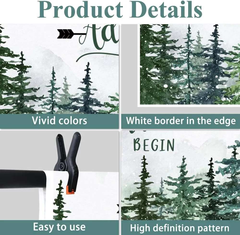 8x6ft Let The Adventure Begin Backdrop Baby Shower Backdrop Rustic Woodland Adventure Awaits Baby Shower Decorations Mountain Wilderness The Adventure Begins Photography Background