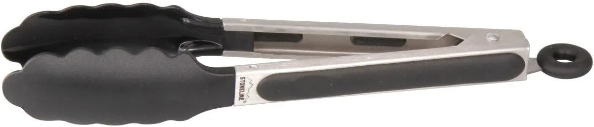 9257 Cooking Tongs 24 cm Stainless Steel and Plastic Kitchen Set – Black, 22.76 x 8.9 x 3.9 cm