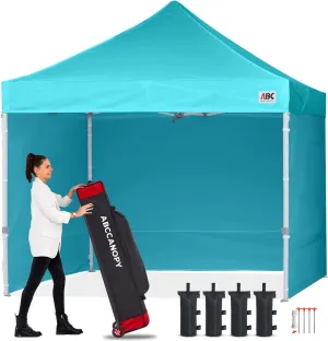 ABCCANOPY Easy Pop Up Canopy Tent with Sidewalls 8x8 Commercial -Series, Sky Blue