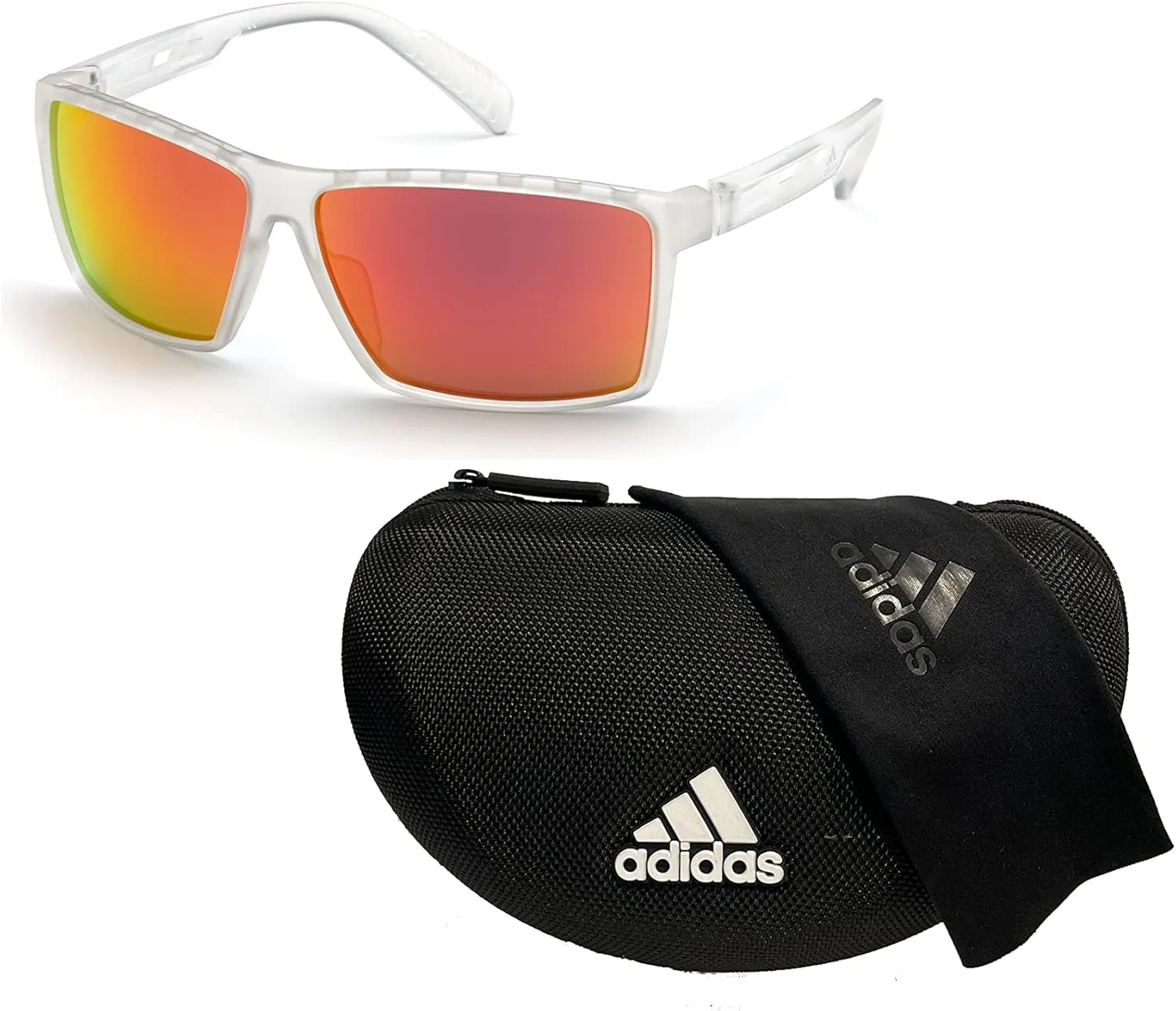 Adidas SP0010 Rectangular Sunglasses for Men   BUNDLE With Designer iWear Kit