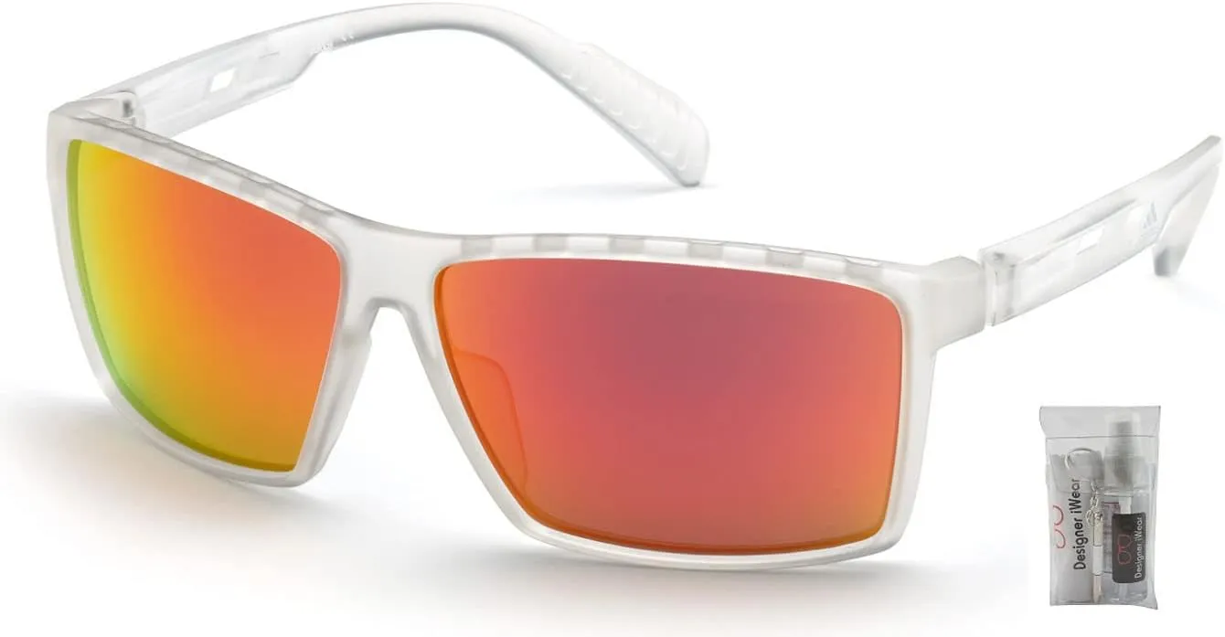 Adidas SP0010 Rectangular Sunglasses for Men   BUNDLE With Designer iWear Kit