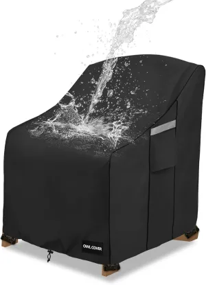 Adirondack Chair Cover 37 W x 40 D x 36 H inches,600D Heavy Duty Waterproof Outdoor Chair Covers,Patio Furniture Covers for Adirondack Chairs,Black