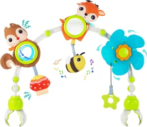 Adjustable Arch Bassinet Toys for Infant & Toddlers, Stroller Arch, Baby Crib Toys with Fascinating Toys for Stimulating Baby’s Senses and Developing Motor Skills