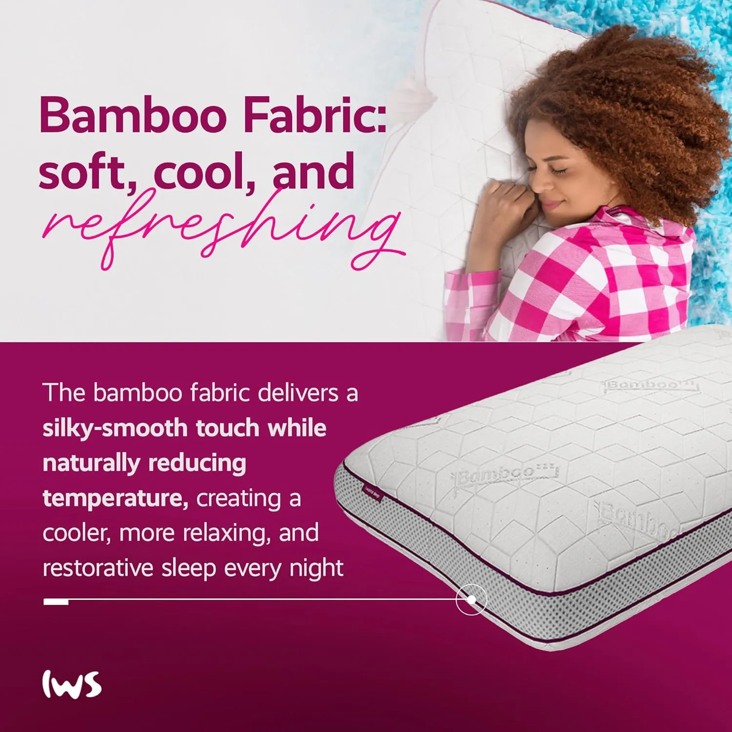 Adjustable Breathable Snow Pillow - I Wanna Sleep - Gel Memory Foam Flakes, Temperature Control & Cooling Relief, Support for Neck and Pressure Relief