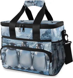 ALAZA Penguin Iceberg Cooler Lunch Bag Insulated Lunch Box Large Reusable Lunchbox Leakproof Freezable Cooler Bag for Men Women Work Picnic Travel