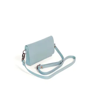 Alfi Micro Leather Aqua Sky Crossbody