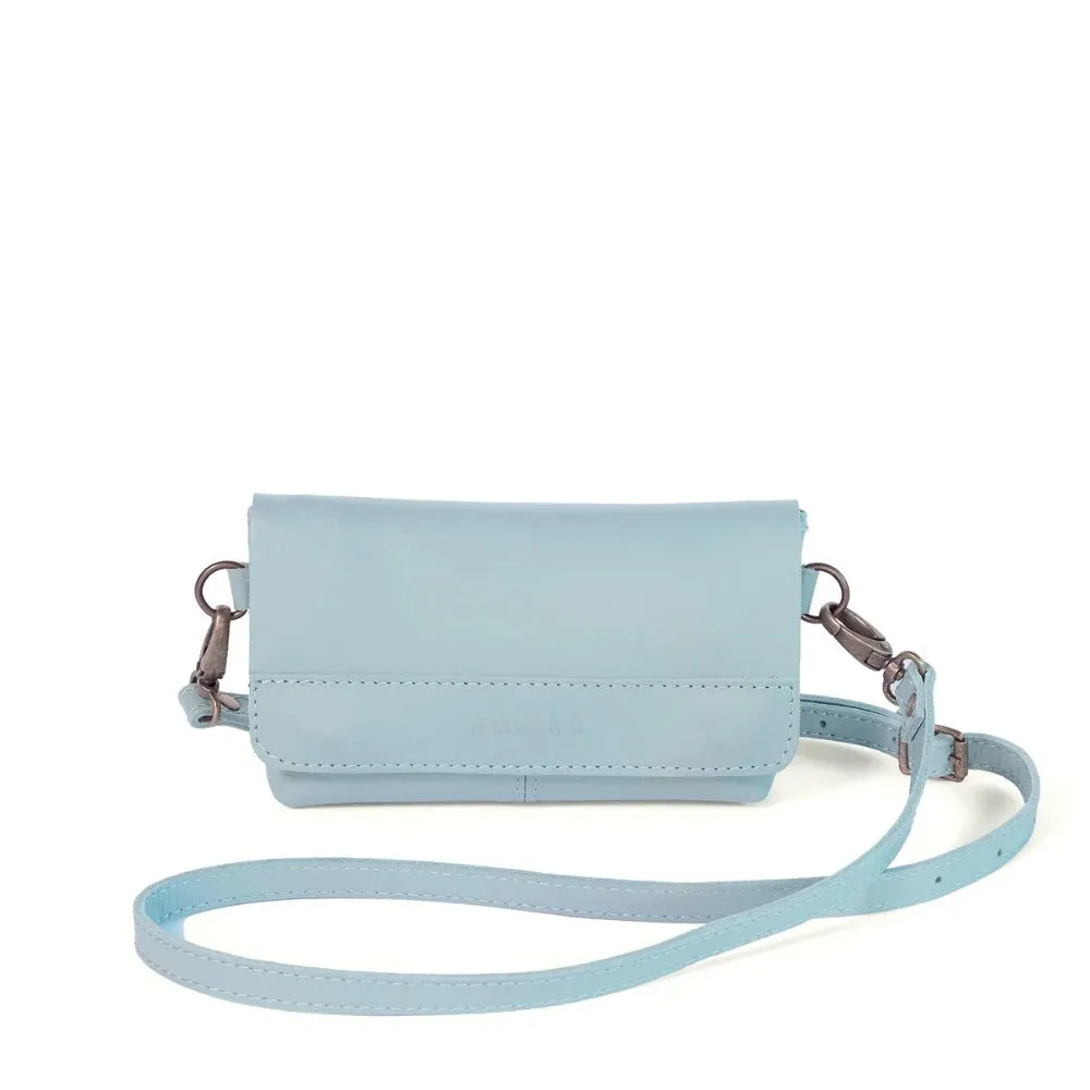 Alfi Micro Leather Aqua Sky Crossbody