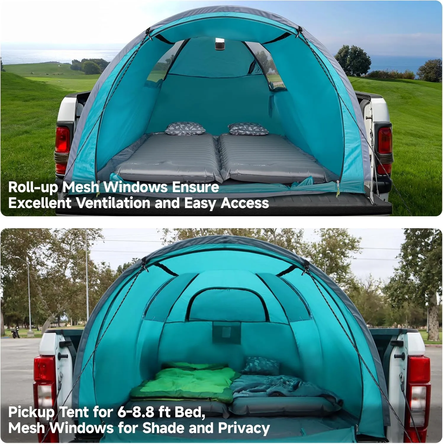 All Weather Camping Screen Tent/SUV Tent, Outdoor Pop Up Tent for Camping with Shelter Mesh & Waterproof PVC, Instant Tent Screen House Portable for Car SUV Van Camping