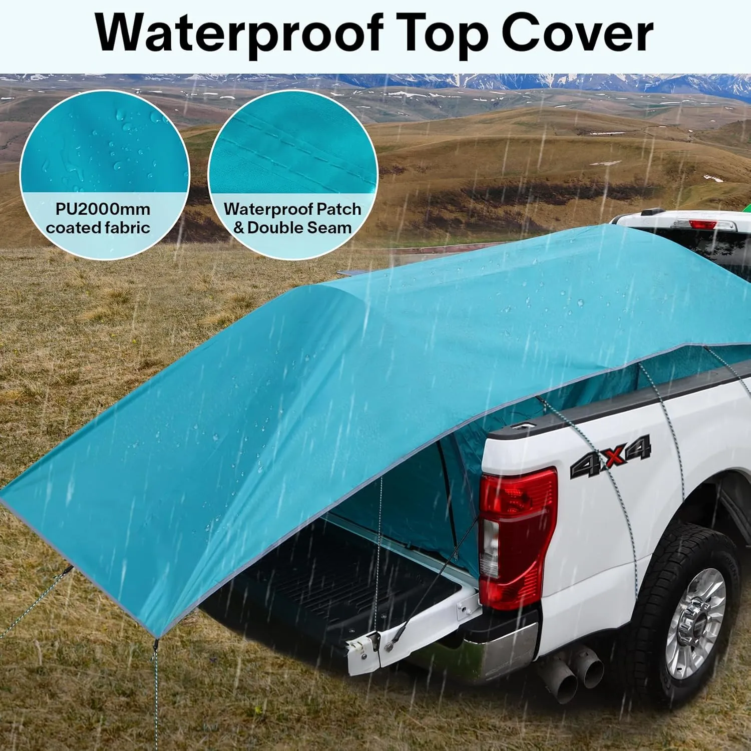 All Weather Camping Screen Tent/SUV Tent, Outdoor Pop Up Tent for Camping with Shelter Mesh & Waterproof PVC, Instant Tent Screen House Portable for Car SUV Van Camping