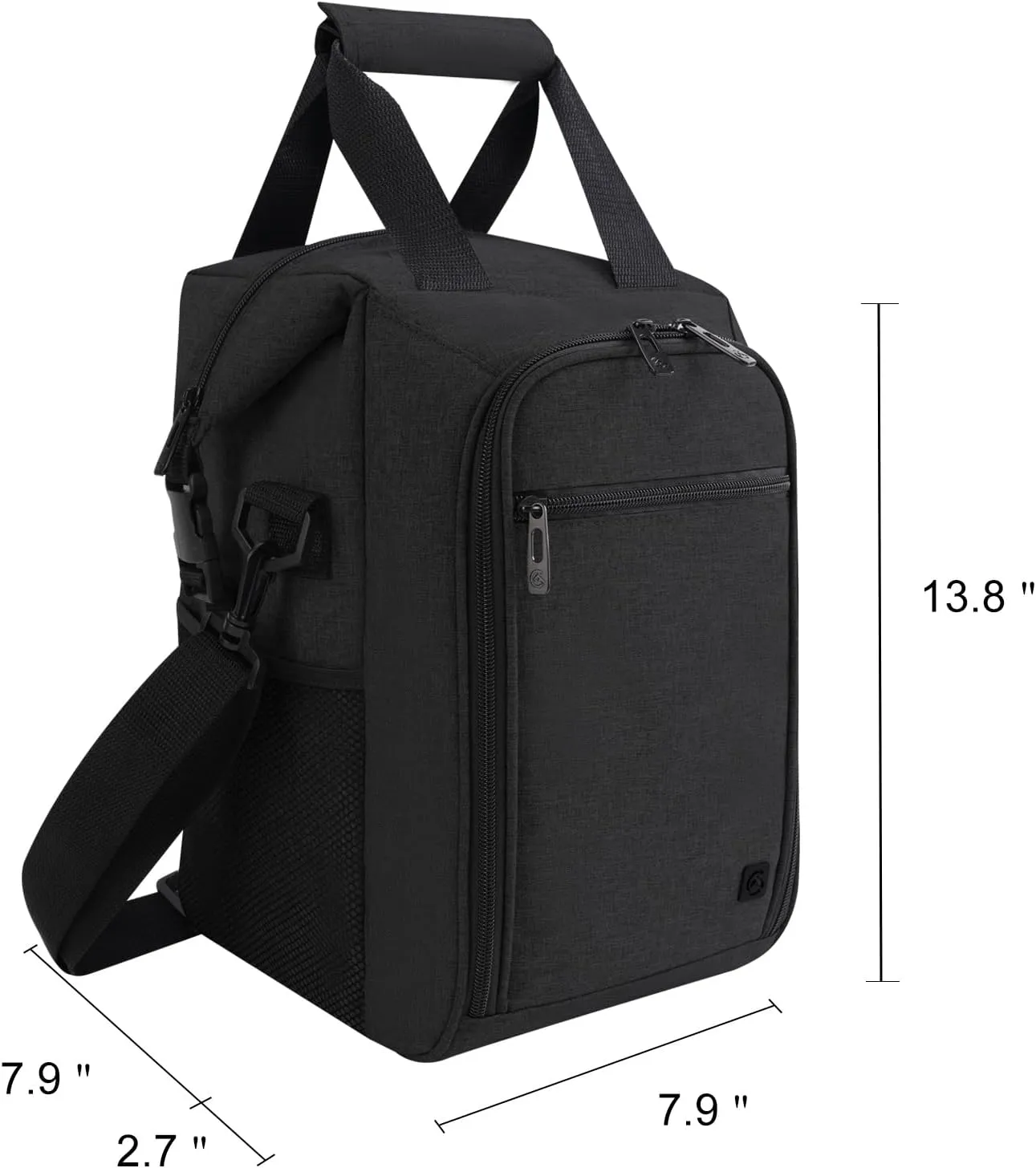 ALLCAMP 4 Bottle Wine Tote Bag with Cooler Compartment，Picnic Set Carrying Two Sets of Tableware, Black