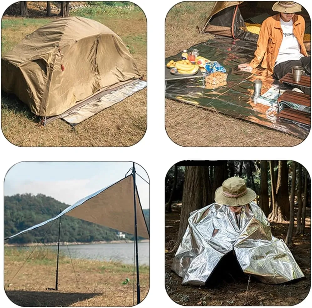 Aluminum Foil Foams Sleep Pad Double Side Waterproofs Foil Mat Sleep Tent Pad Thermal Insulating Mat Easy to Carry