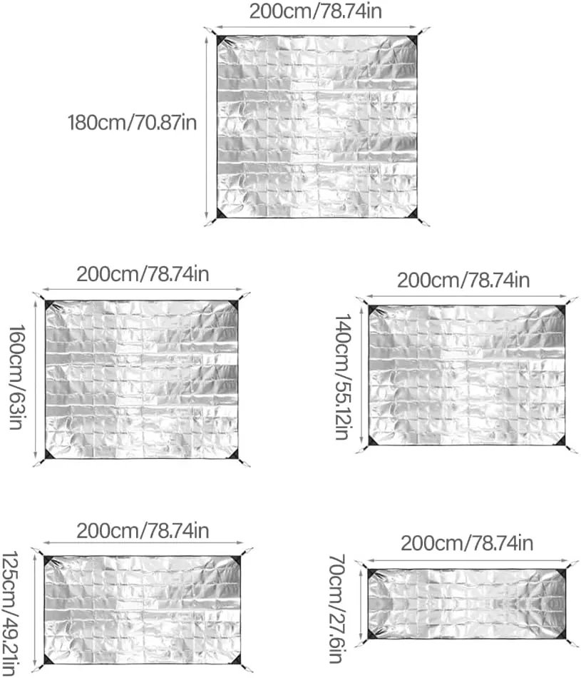 Aluminum Foil Foams Sleep Pad Double Side Waterproofs Foil Mat Sleep Tent Pad Thermal Insulating Mat Easy to Carry