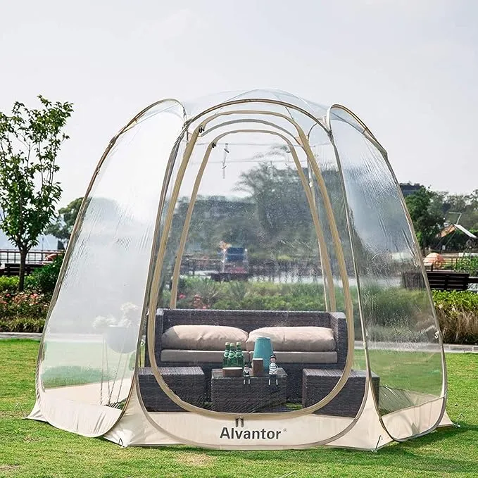 Alvantor Pop Up Bubble Tent - Large Oversize Weather Proof Pod - Cold Protection Camping Tent - Winter Tent Beige