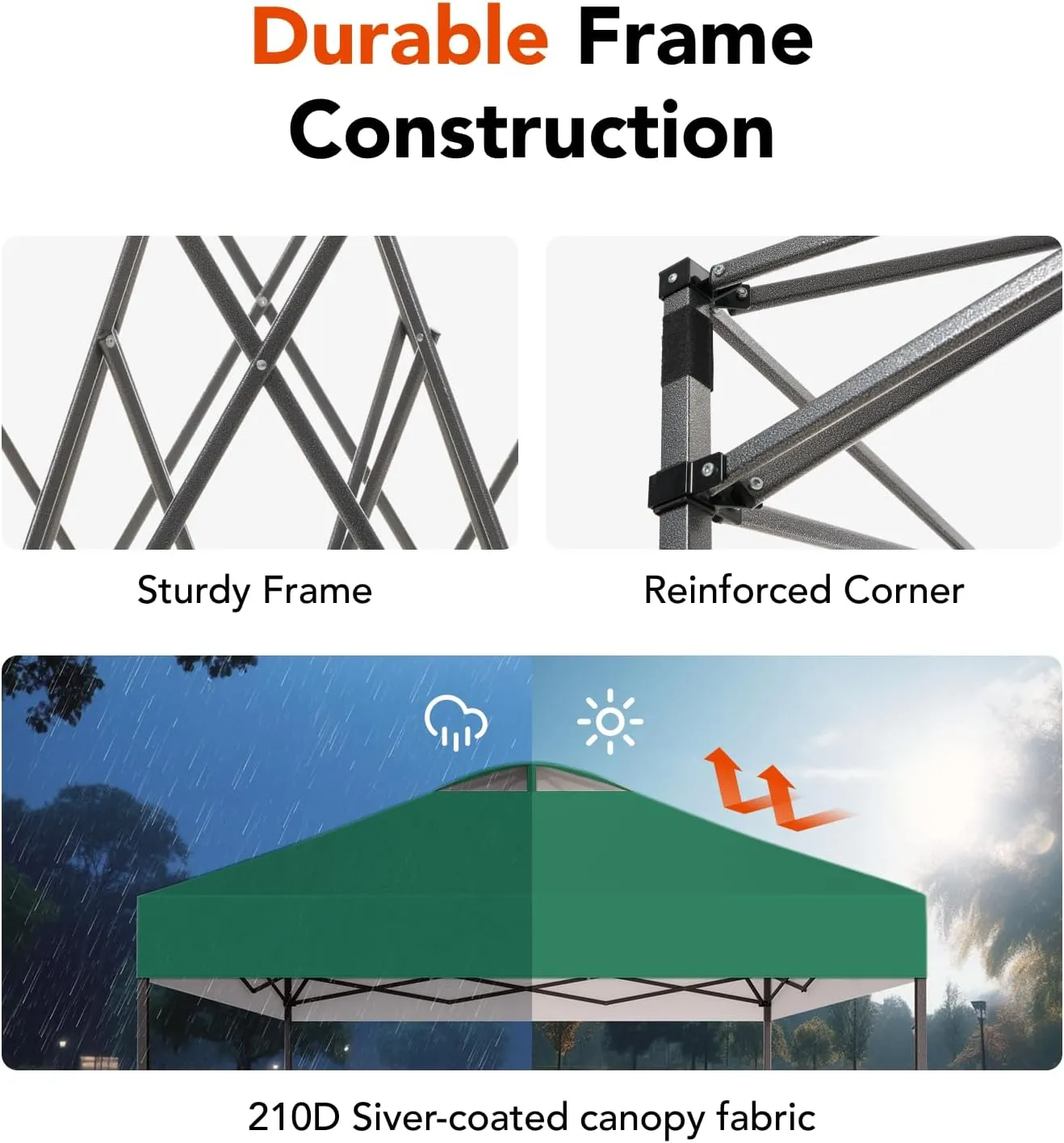 Amada 10x10ft 1-Person Setup Pop Up Canopy Tent - Easy Outdoor Sun Shade for Events, Parties, Camping, Gazebo with Wheel Cover Bag, Beach Tent with 3-Speed Adjustable Height,Green