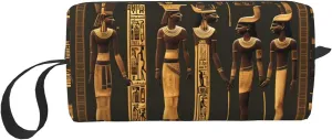 Ancient Egyptian Hieroglyph print Large Capacity Travel Makeup Case Organizer Makeup Bag Portable Cosmetic Bag For Women