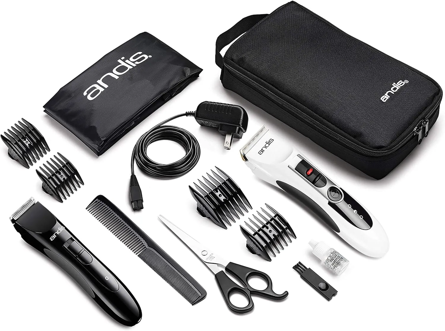 Andis 24610 Select Cut Combo Home Haircutting Kit, 13pc, White/Black