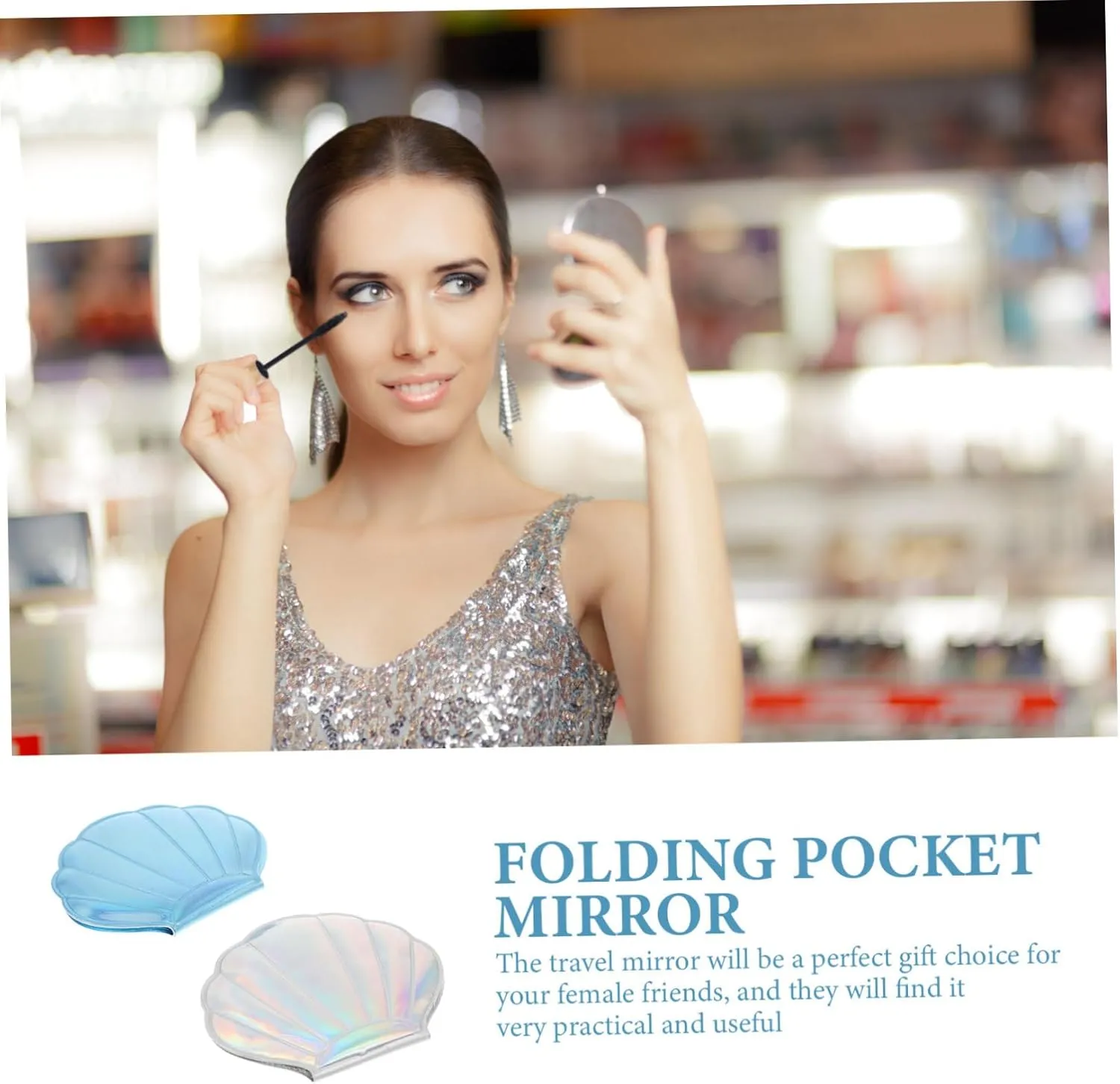 Angoily 3sets Hand Makeup Mirror True Mirror Compact Small Portable for Girls Women 2pcs*3