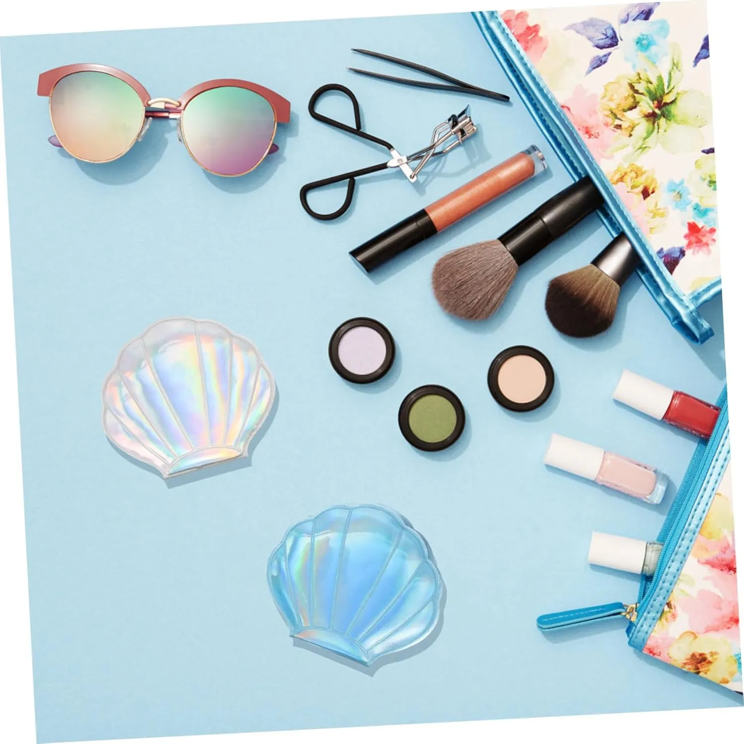 Angoily 3sets Hand Makeup Mirror True Mirror Compact Small Portable for Girls Women 2pcs*3
