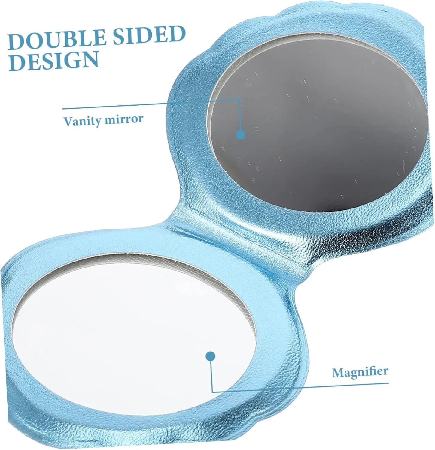 Angoily 3sets Hand Makeup Mirror True Mirror Compact Small Portable for Girls Women 2pcs*3