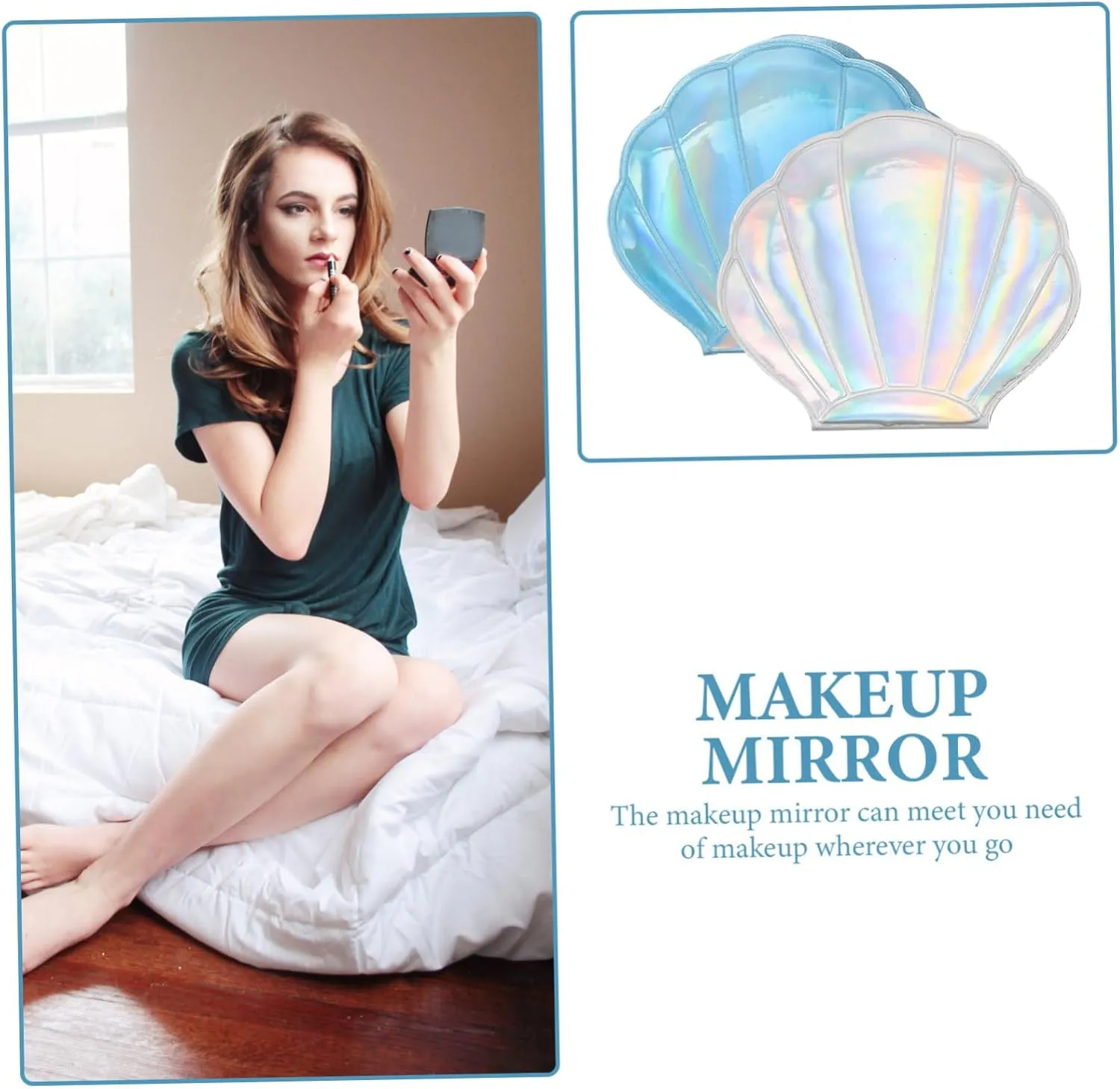 Angoily 3sets Hand Makeup Mirror True Mirror Compact Small Portable for Girls Women 2pcs*3