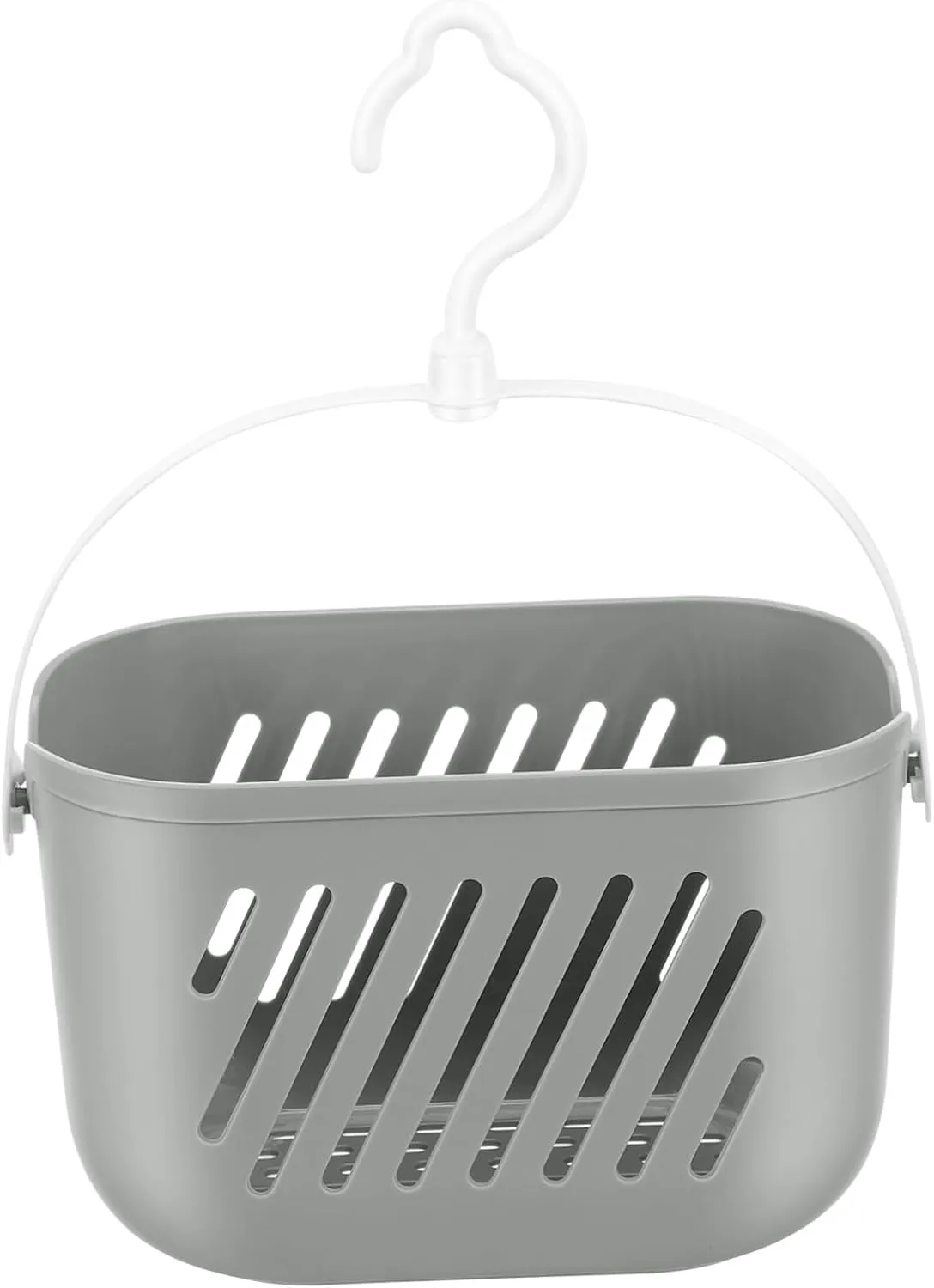 Angoily Hanging Shower Caddy Plastic Hanging Shower Caddy Basket Portable Kitchen Organizer Storage Basket with Hook for Home Grey