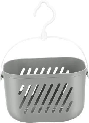 Angoily Hanging Shower Caddy Plastic Hanging Shower Caddy Basket Portable Kitchen Organizer Storage Basket with Hook for Home Grey