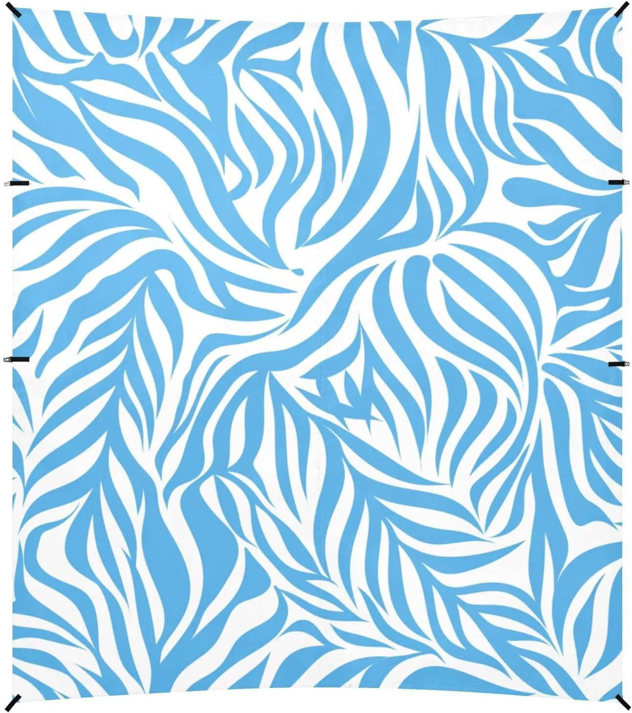 Animal Print Style Lightblue Foldable Beach Canopy UPF50 Easy Setup Portable Sun Shelter with Sturdy Poles, Sandbags and Shovel for Family Travel