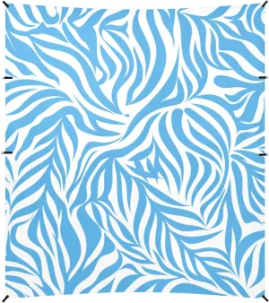 Animal Print Style Lightblue Foldable Beach Canopy UPF50 Easy Setup Portable Sun Shelter with Sturdy Poles, Sandbags and Shovel for Family Travel