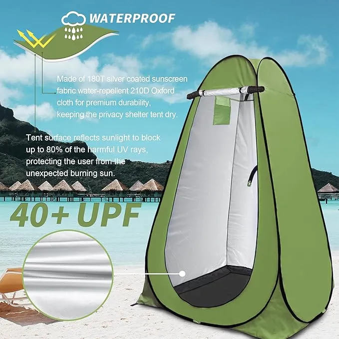 anngrowy Pop Up Privacy Tent Shower Tent Portable Outdoor Camping Bathroom Toilet Tent Changing Dressing Room Privacy Shelters Room for Hiking and Beach Sun Shelter Picnic Fishing– UPF40  Waterproof