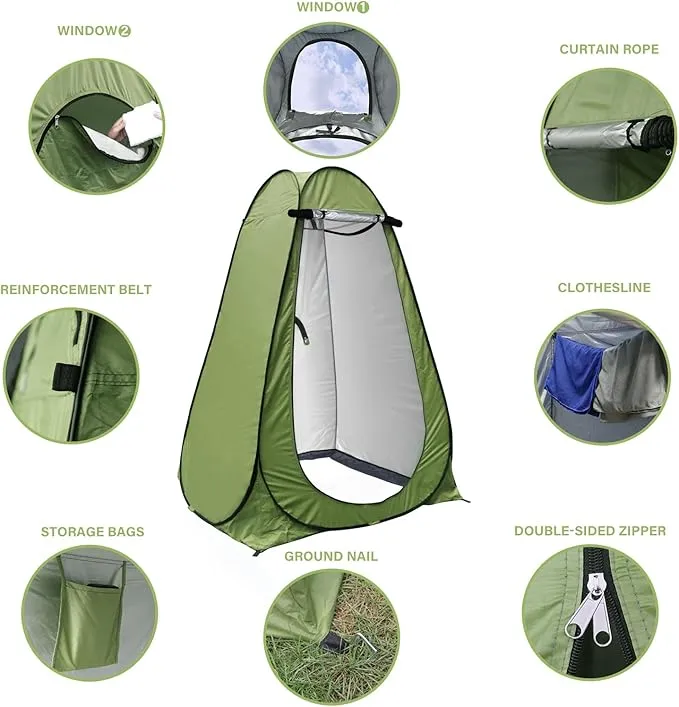 anngrowy Pop Up Privacy Tent Shower Tent Portable Outdoor Camping Bathroom Toilet Tent Changing Dressing Room Privacy Shelters Room for Hiking and Beach Sun Shelter Picnic Fishing– UPF40  Waterproof