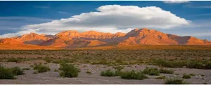 AOFOTO 10x5ft Sunset Mountain White Clouds Photo Background Plateau Desert Wild Weeds Plant Bush Western Natural Scenery Landscape Wall Decor Art Print Poster Backdrop for Photography Party Banner