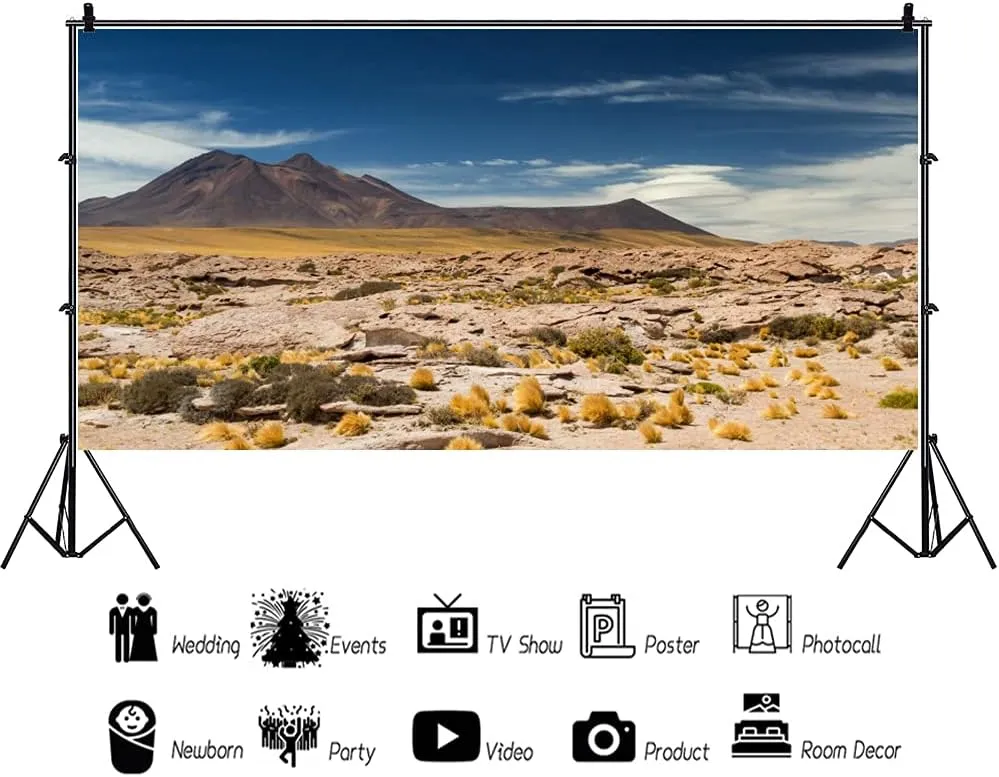 AOFOTO 10x5ft Western Scene Plateau Mountain Nature Landscape Backdrop Desert Tumbleweed Wild Plant Bush Saguaro Wall Decor Art Print Poster Wallpaper Background for Photography Photo Shoot Props