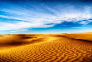 AOFOTO 7x5ft Desert Backdrop Golden Desert Sand Dunes Blue Sky White Clouds Wild West Landscape Photography Background Natural Scenery Desert Scene Party Decorations Birthday Portrait Photo Props