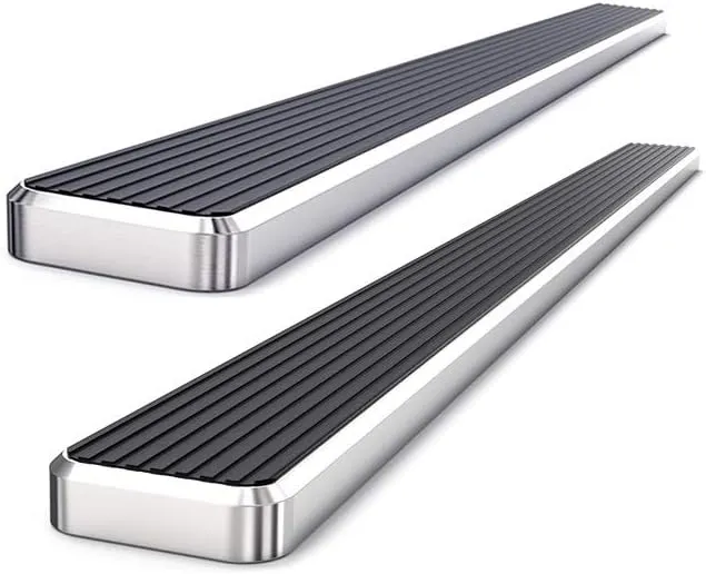APS 304 Stainless Steel Polished 6in Silver Running Boards Compatible with Chevy Suburban 1992-1999 (Exclude 0.75 Ton 4WD) (Side Steps Side Bars)