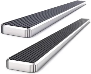 APS 304 Stainless Steel Polished 6in Silver Running Boards Compatible with Chevy Suburban 1992-1999 (Exclude 0.75 Ton 4WD) (Side Steps Side Bars)
