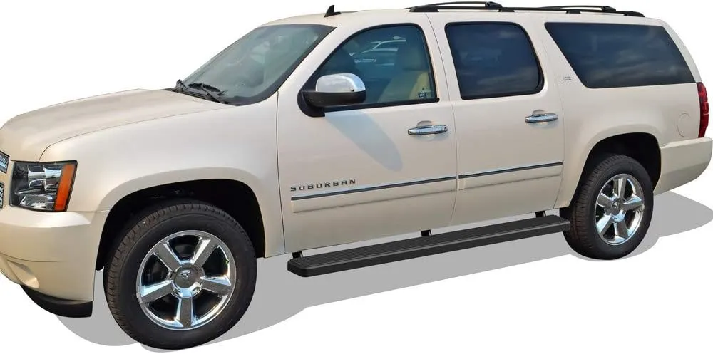 APS 5in Stainless Steel Black Running Boards Compatible with Chevy Suburban 2500 2000-2014 4Dr& GMC Yukon XL 2500 2000-2014 4Dr (0.75 Ton Exclude 01-10 Z71 Model) (Nerf Bars Side Steps)