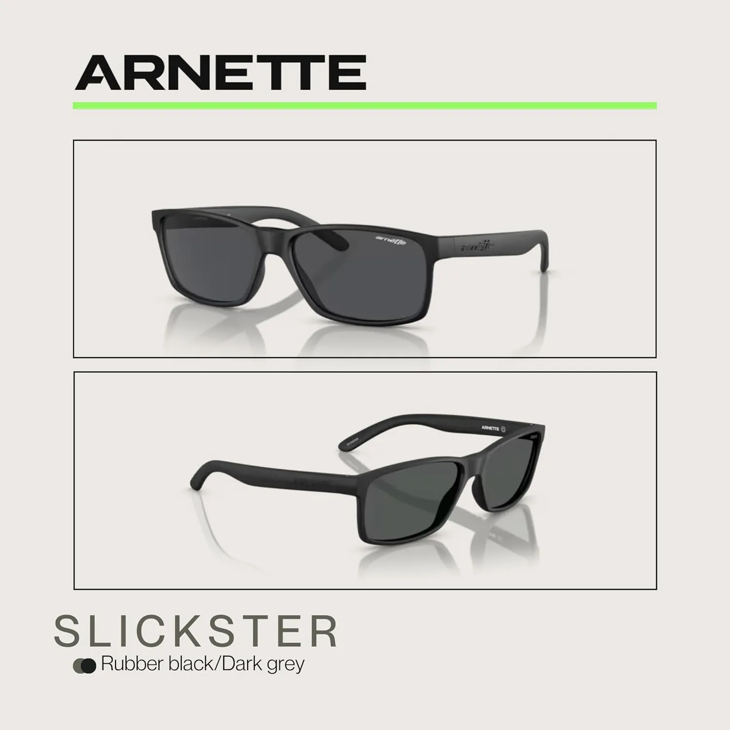 ARNETTE AN4185 Rectangle Sunglasses for Men   BUNDLE with Designer iWear Eyewear Kit