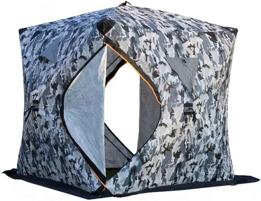 ASSYA Ice Fishing Shelter Camping Gear Outdoor Winter Camping Triple-Padded Extended Hem for Enhanced Warmth Suitable for 2-3 People