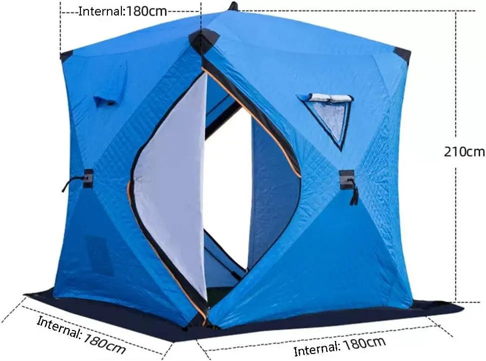 ASSYA Ice Fishing Shelter Camping Gear Outdoor Winter Camping Triple-Padded Extended Hem for Enhanced Warmth Suitable for 2-3 People