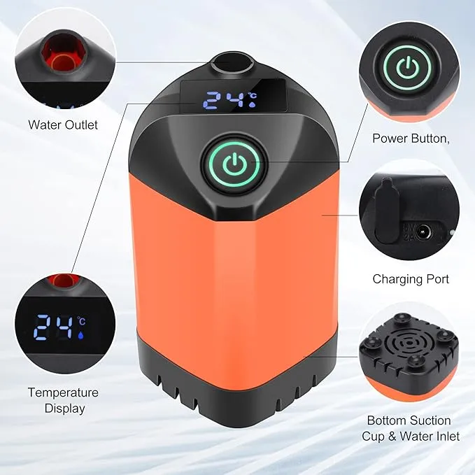 B013 Portable Camping Shower - Stay Clean and Refreshed Anywhere with Our Camp Shower, Camping Shower Bag, and Outdoor Camping Shower for Your Next Adventure (Orange)