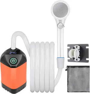 B013 Portable Camping Shower - Stay Clean and Refreshed Anywhere with Our Camp Shower, Camping Shower Bag, and Outdoor Camping Shower for Your Next Adventure (Orange)