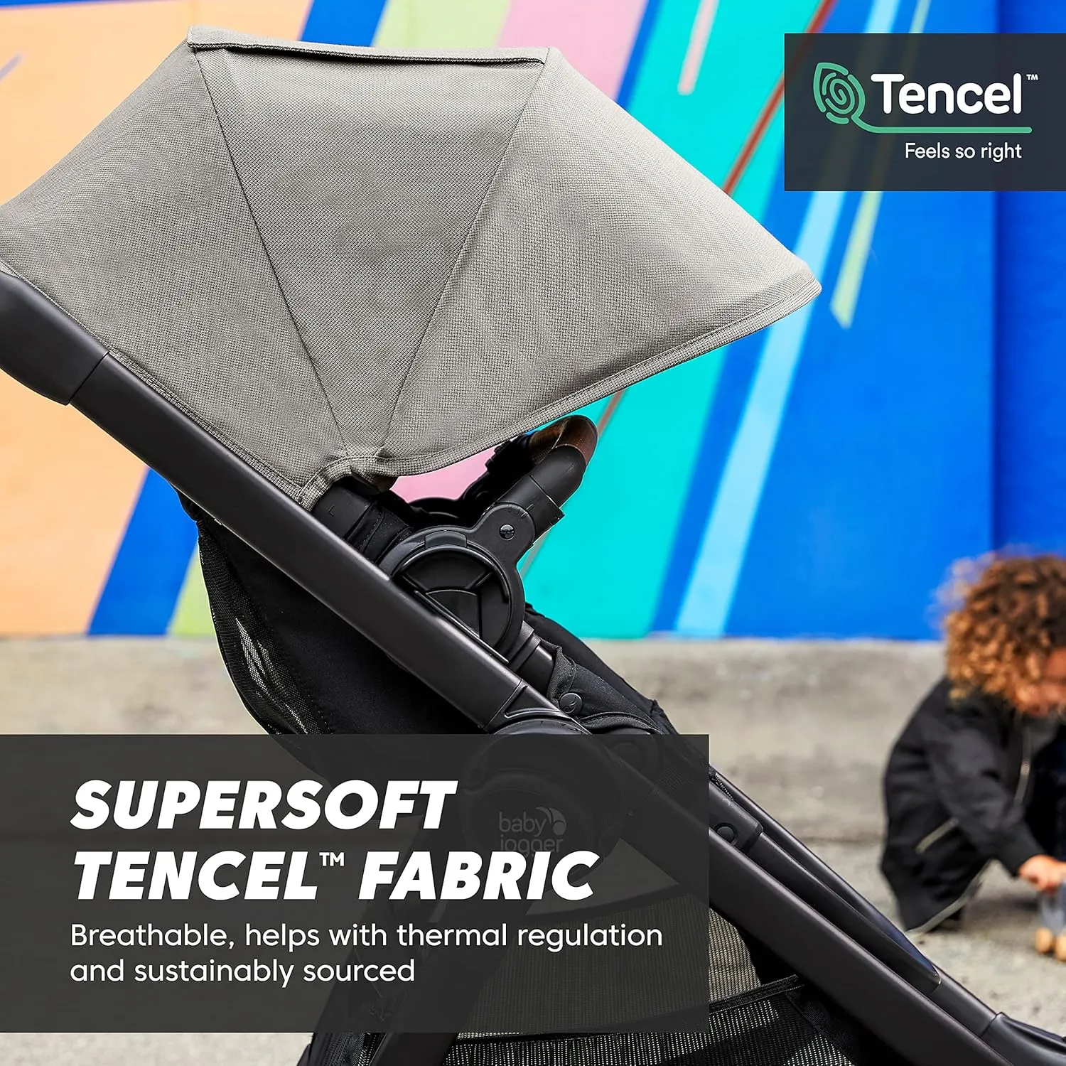 Baby Jogger City Select 2 Single-to-Double Modular Stroller Eco Collection Harbor & Tencel Grey