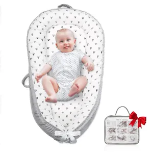 Baby Lounger,Portable Cosleeper, Polyester Cotton Infant Nest Cover, Comfortable Newborn Lounger, Ultra Baby Shower, Travel Baby Bed