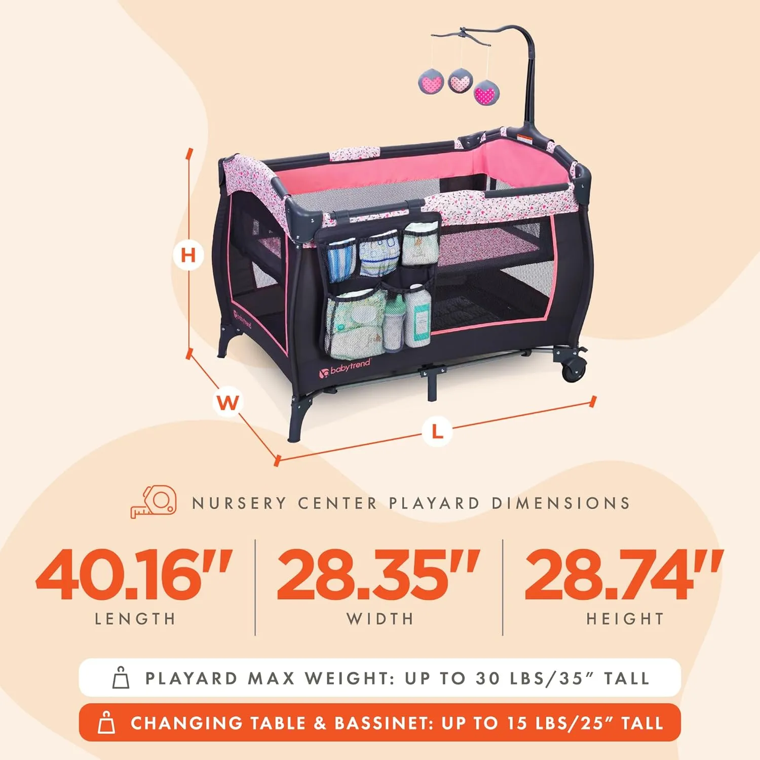 Baby Trend Trend-E Nursery Center® Playard, April