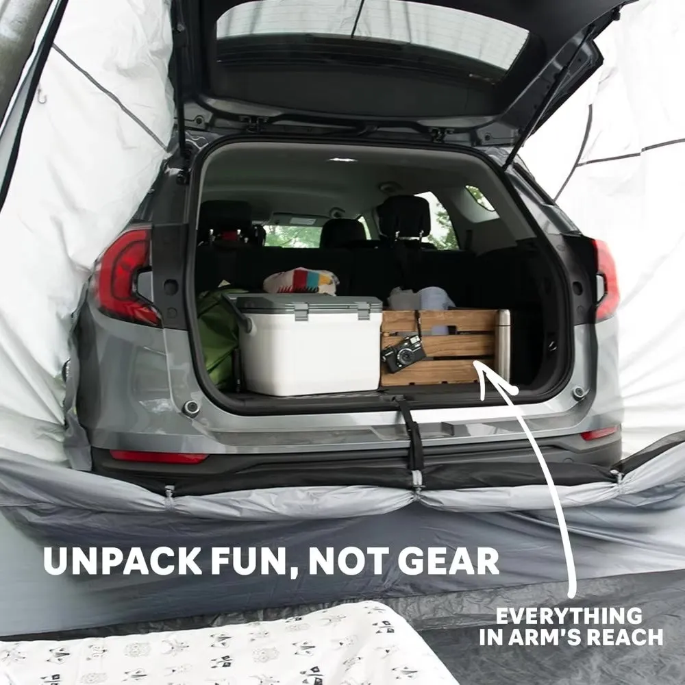 Backroadz SUV Tent 10’ x 10’ Vehicle Camping Tent | Fits All CUVs, SUVs, and Minivans | Sleeps 5