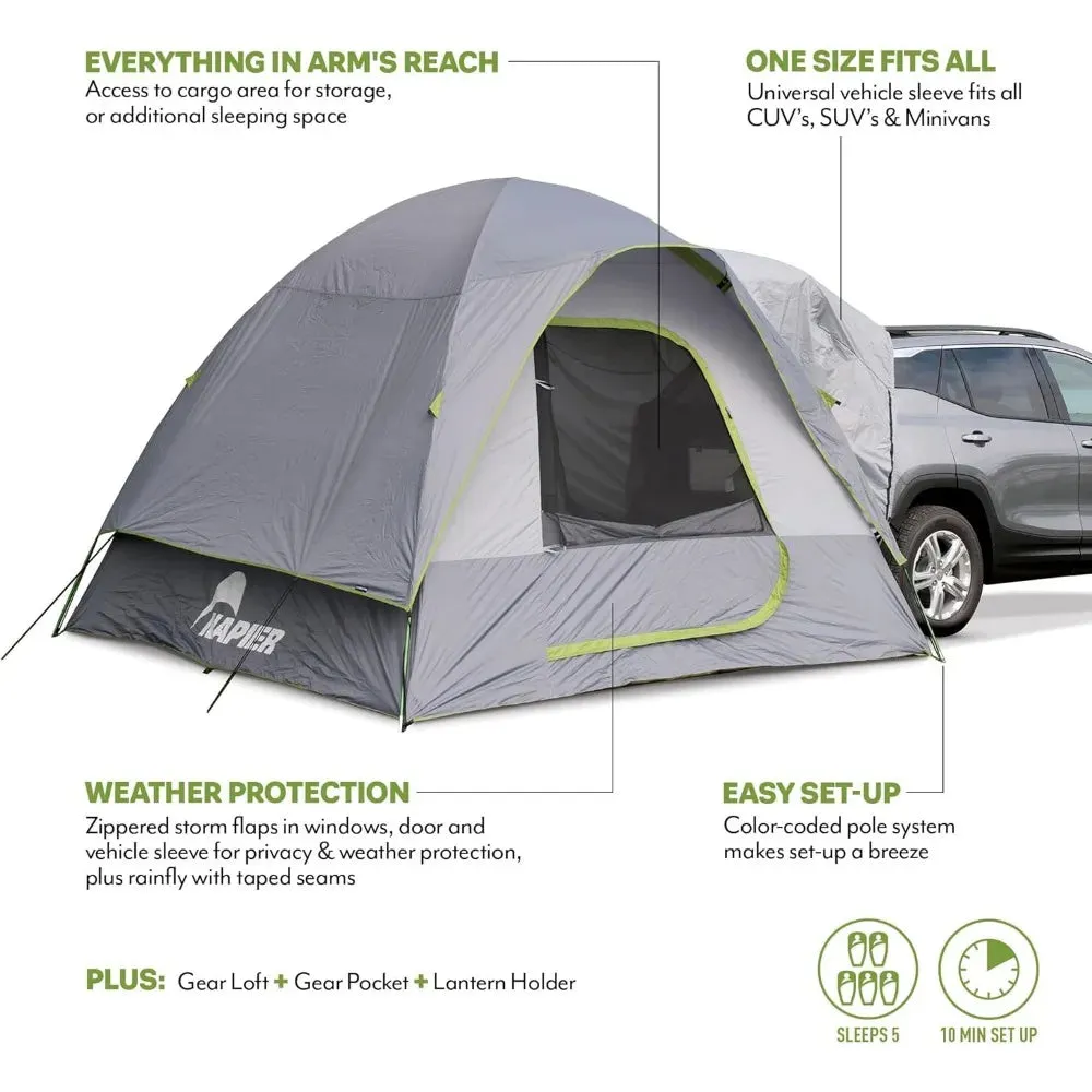 Backroadz SUV Tent 10’ x 10’ Vehicle Camping Tent | Fits All CUVs, SUVs, and Minivans | Sleeps 5