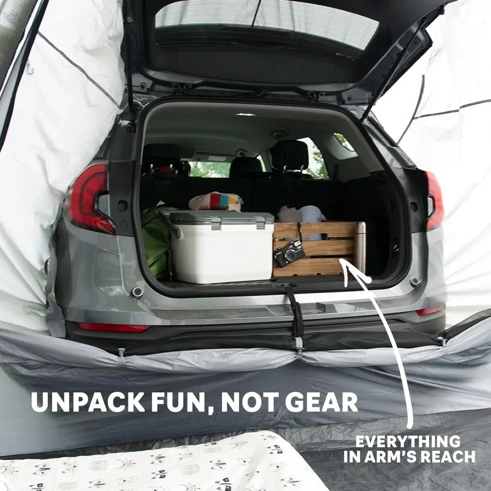 Backroadz SUV Tent 10’ x 10’ Vehicle Camping Tent | Fits All CUVs, SUVs, and Minivans | Sleeps 5