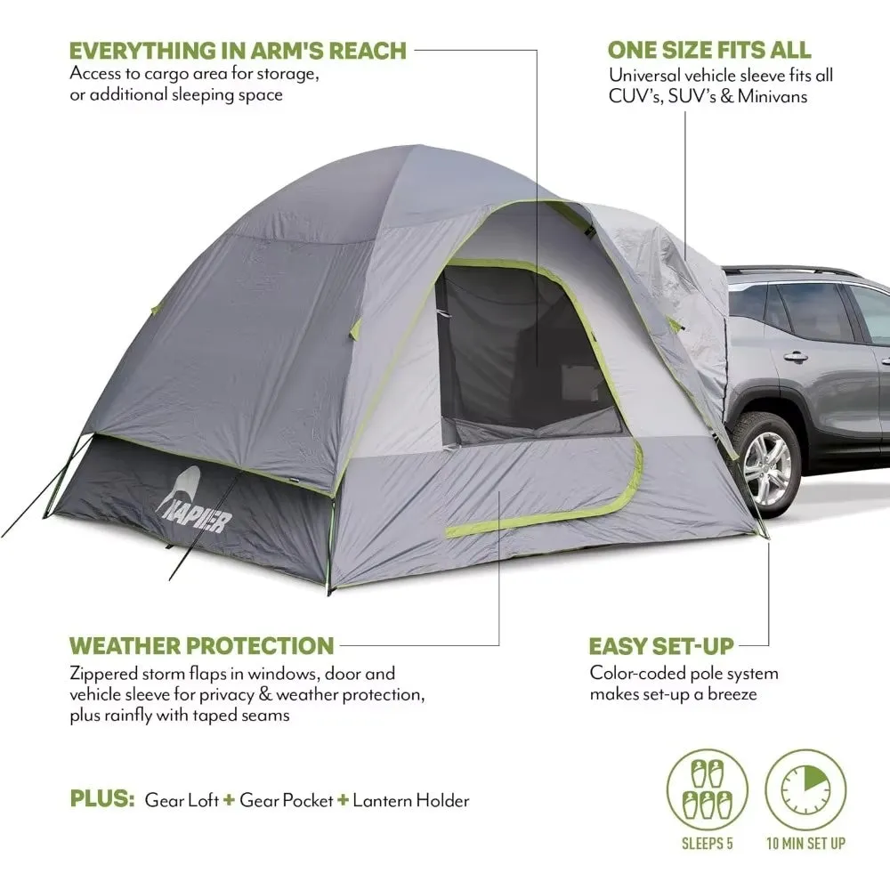 Backroadz SUV Tent 10’ x 10’ Vehicle Camping Tent | Fits All CUVs, SUVs, and Minivans | Sleeps 5