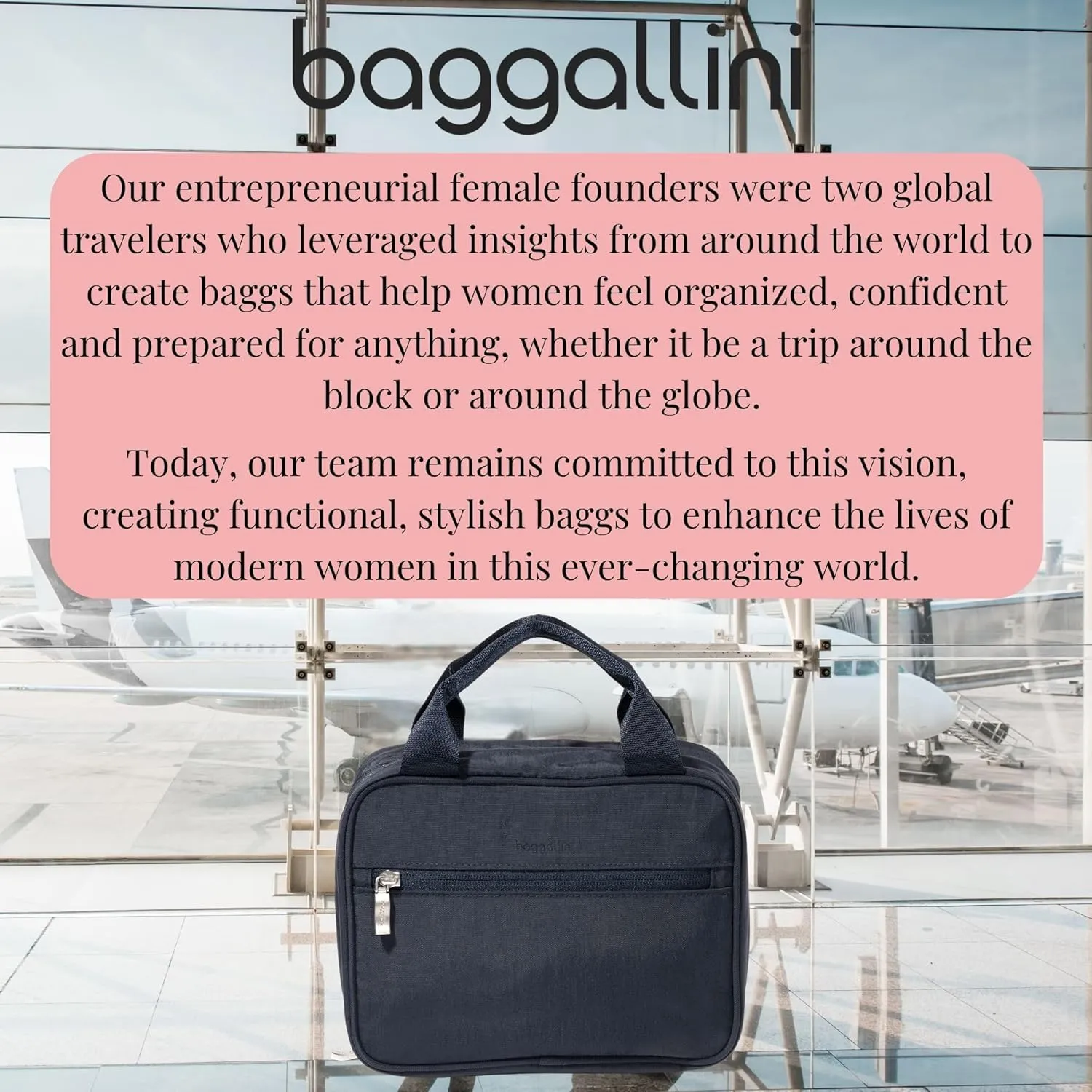 Baggallini Unisex's Hanging Travel Toiletry Kit-Lightweight 6x10 Inch Makeup Bag Toiltery